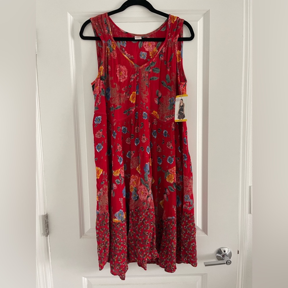 Bila Red Flora Sleeveless Dress Size M BRAND NEW with tag